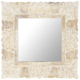 Mirror White 50x50 cm Solid Mango Wood 321632