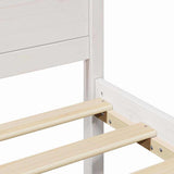 Bed Frame with Headboard White 150 x 200 cm Solid Pine Wood 873269