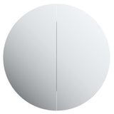 Bathroom Cabinet with Round Mirror&LED Grey 54x54x17.5 cm 345589