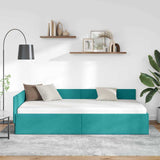 Corner Bed Frame with Headboard Turquoise 80 cm x 200 cm Velvet 42016069