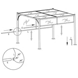 Pergola with Adjustable Roof Cream White 3x3 m Steel 49323