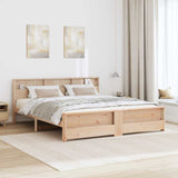 Bed Frame with Headboard Brown 200 x 200 cm Engineered Wood 3394213
