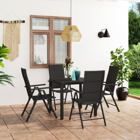 ZNTS 5 Piece Garden Dining Set Black 3060059