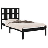 Bed Frame without Mattress Black 100x200 cm Solid Wood Pine 3105594