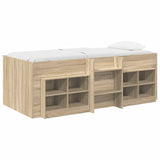 Loft Bed Frame with Cabinet 3 pcs Sonoma Oak Engineered Wood 3423424