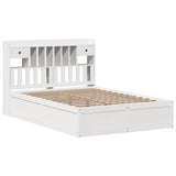 Bed Frame without Mattress White 140x200 cm Solid Wood Pine 3323495