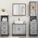 4 Piece Bathroom Furniture Set Grey Sonoma Engineered Wood 3301248
