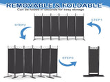 5.74FT 6-Fold Top With Shape 130g Polyester Cloth Plastic Feet Carbon Steel Frame Foldable Screen 19058030