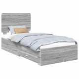 Bed Frame with Drawer Grey Sonoma 100 x 200 cm Engineered Wood 3412824