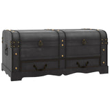 ZNTS Wooden Treasure Chest Large Black 60797