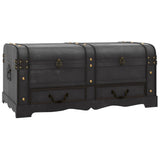 Storage Box Black Plywood Large Storage Box Rectangular 60797