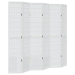 ZNTS Room Divider 6 Panels White Solid Wood Paulownia 358796