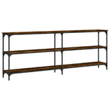 Console Table Smoked Oak 200x29x75 cm Engineered Wood 834112