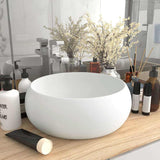 146998 Luxury Wash Basin Round Matt White 40x15 cm Ceramic