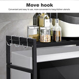 ZNTS 3 Tier Expandable Microwave oven Rack Stand Storage Holder Kitchen Corner Shelf 18901399