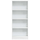 Bookcase High Gloss White 60x24x143 cm Engineered Wood 858311