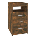 Drawer Cabinet Smoked Oak Engineered Wood Compact Drawer Cabinet 815093