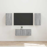 TV Cabinet Set Wall-mounted 6 pcs Grey Sonoma Engineered Wood 3409066