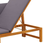 Sun Lounger Reclining Brown 200 x 57 x 75cm Solid Acacia wood 4108113