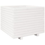Garden Planter White 60x60x49.5 cm Solid Wood Pine 3282520