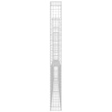 U-shape Gabion Basket with 4 Posts Iron 380x20x200 cm 151291