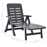 ZNTS Folding Sun Lounger Plastic Anthracite 48756