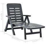ZNTS Folding Sun Lounger Plastic Anthracite 48756