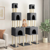 Cat Tree with Sisal Scratching Posts Dark Grey 199 cm 172081