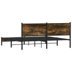 Metal Bed Frame without Mattress Smoked Oak 183x213 cm 3301378