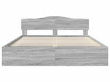 Bed Frame Grey Sonoma 140 x 190 cm Solid Pine Wood 3412903