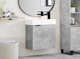 Bathroom Vanity Unit with Tap Concrete Grey 45.5 x 22.5 x 84 cm 889436