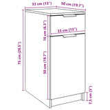 Desk Cabinet Artisan Oak 33x50x75 cm Engineered Wood 856998