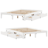 Bed Frame with Drawers without Mattress White 140x200 cm 3301949