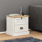 ZNTS Bedside Cabinet VIGO White 42x35x42 cm Solid Wood Pine 353158