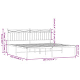 Metal Bed Frame without Mattress with Headboard Black 183x213cm 373696