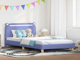 Children's Bed Frame with Headboard Jeans Blue 90 x 200 cm 42011228