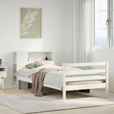 Bookcase Bed without Mattress White 90x190 cm Single Solid Wood Pine 3321874
