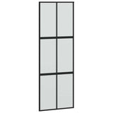 Sliding Door with Hardware Set Black 76x205 cm Tempered Glass 3375960