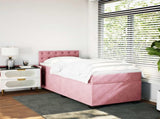 Box Spring Bed with Mattress Pink 90x190 cm Velvet 3286191