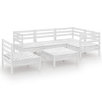 ZNTS 6 Piece Garden Lounge Set Solid Pinewood White 3082723