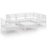 ZNTS 6 Piece Garden Lounge Set Solid Pinewood White 3082723