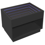 ZNTS Coffee Table with Infinity LED Black 70x50x50 cm 847659