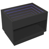 Coffee Table with Infinity LED Black 70x50x50 cm 847659