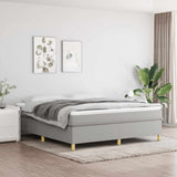 Box Spring Bed Frame Light Grey Super King Fabric 3121211