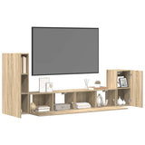 4 Piece TV Cabinet Set Sonoma Oak Engineered Wood 3114624