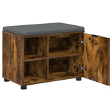 Hall Bench with Cushion with Shelf Smoked Oak 60 x 38 x 46 cm 891500