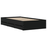 Bed Frame with Drawers without Mattress Black 75x190 cm Small Single 3207330