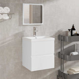 Bathroom Cabinet with Mirror White Engineered Wood 804863