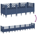 Garden Planter with Pegs Blue Grey 123.5x43.5x43.5 cm PP 368019