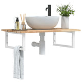 Basin Shelf Wall Mounted Steel and Solid Wood Acacia 3302784